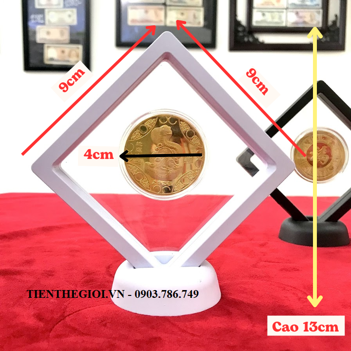 Khung Trưng Bày Xu Con Rắn Hongkong Mạ Vàng